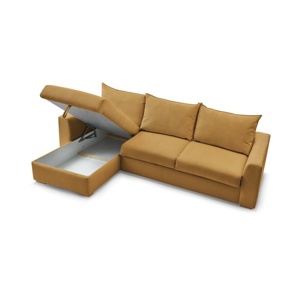 Kollane velvetist nurgadiivanvoodi (muutuv nurk) Augustin - Bobochic Paris-image-4