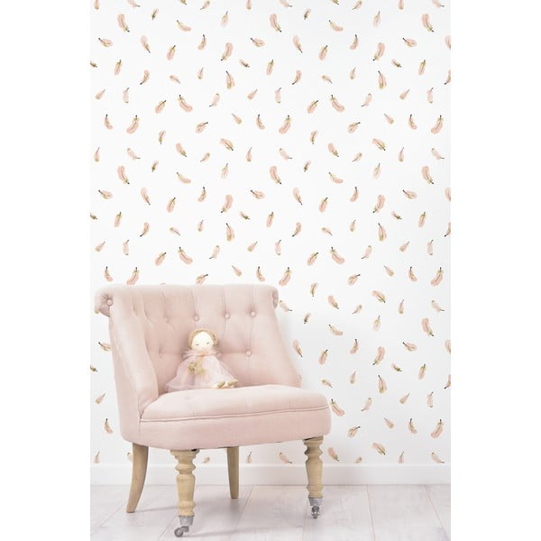 Laste tapeet 10 m x 50 cm Gold Feathers - Lilipinso-image-2