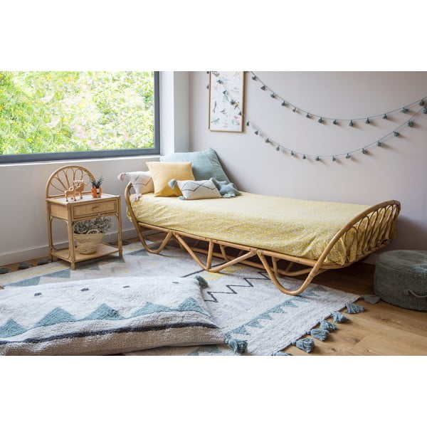 Kreem pestav käsitsi kootud puuvillane laste vaip 140x200 cm Azteca Vintage Blue - Lorena Canals-image-3