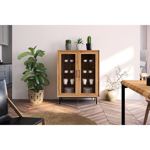 Vitriin tammepuidust naturaalses värvitoonis 97x125 cm Abies - The Beds-image-4