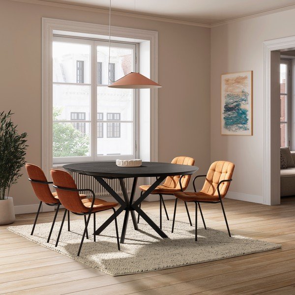 Polsterdatud söögitool käetugedega terrakota värvi Angie - Marckeric-image-4