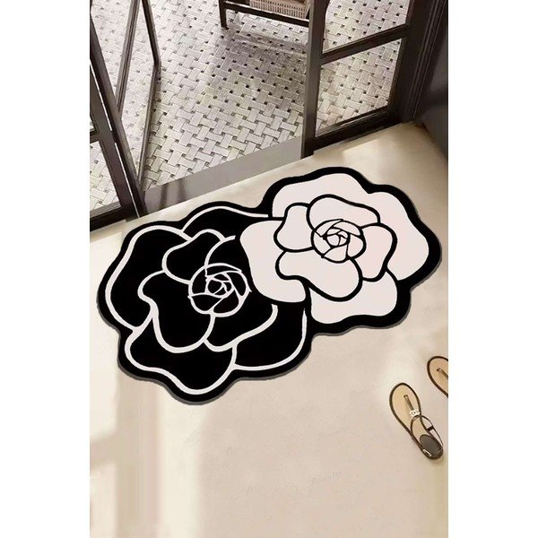 Mustvalge vannitoamatt 60x100 cm Bungari Rose - Foutastic-image-1