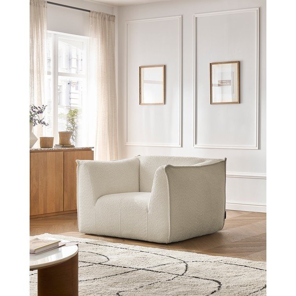 Bouclé kangast beež tugitool Giorgia - Bobochic Paris-image-1