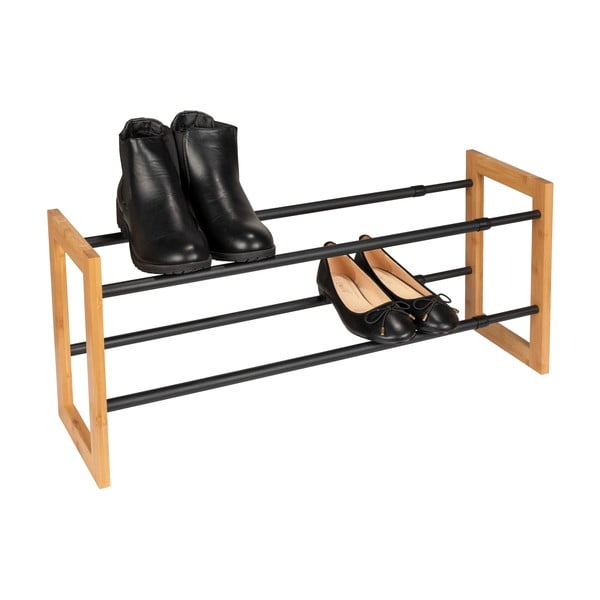 Metallist teleskoopiline jalatsiriiul must-puiduvärvi Ecori - Wenko-image-4