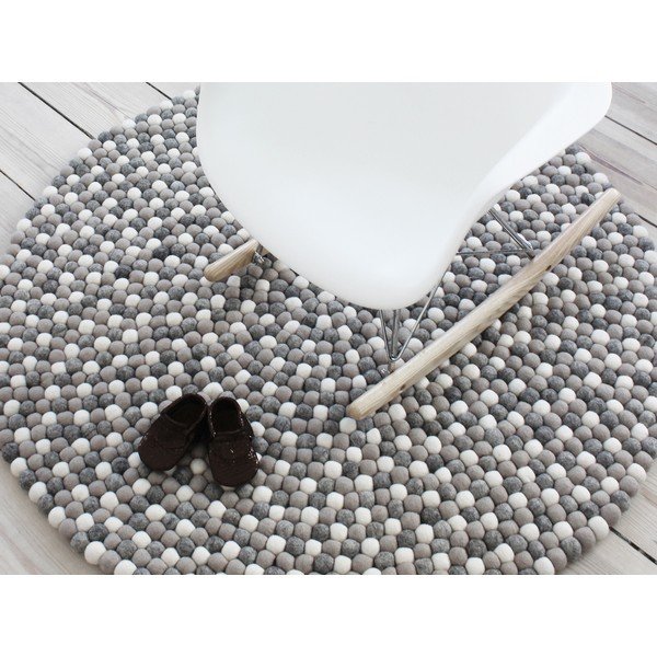 Helehall pallivillane vaip , ⌀ 120 cm Ball Rugs - Wooldot-image-2