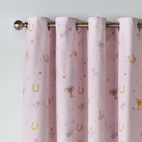 Kreemikas laste kardin 2 tk 168x183 cm Happy Horses - Catherine Lansfield-image-1