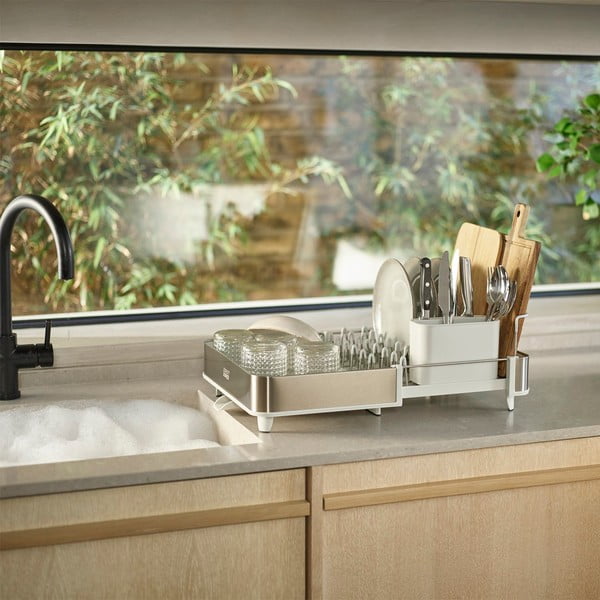 Hõbedane metallist nõudekuivatusrest Extend - Joseph Joseph-image-1