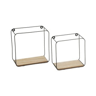 Must-puiduvärvi riiulid 2tk komplektis 21 cm - Casa Selección