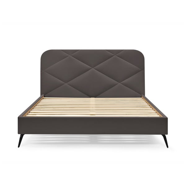 Tumehall polsterdatud kaheinimesevoodi 140x190 cm Prune - Bobochic Paris-image-3