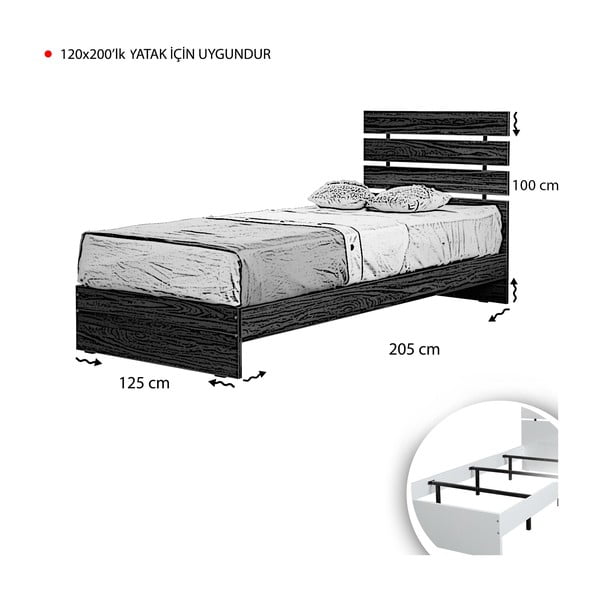 Puiduvärvi üheinimesevoodi 120x200 cm Fuga - Kalune Design-image-3