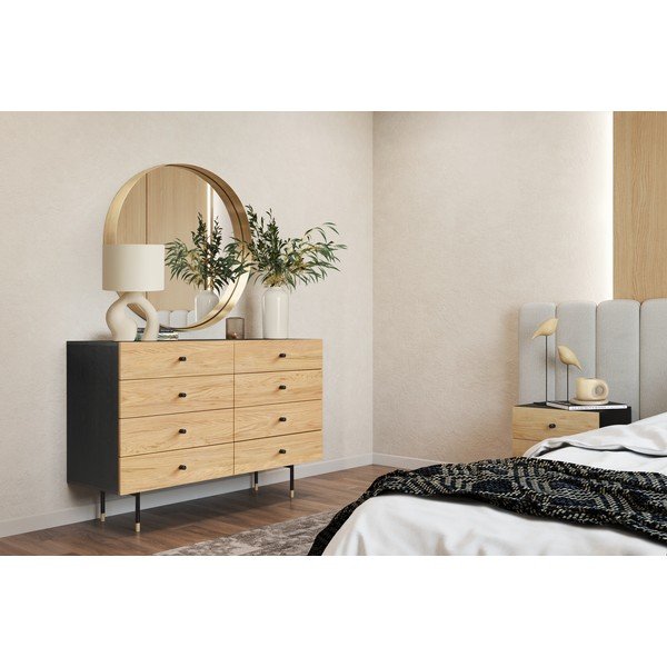 Must tammespooniga madal kummut 130x87 cm Jugend - Woodman-image-1