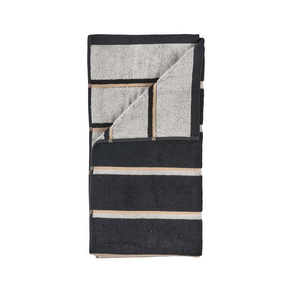 Must/helehall puuvillane rätik 50x100 cm Sauna - Zone