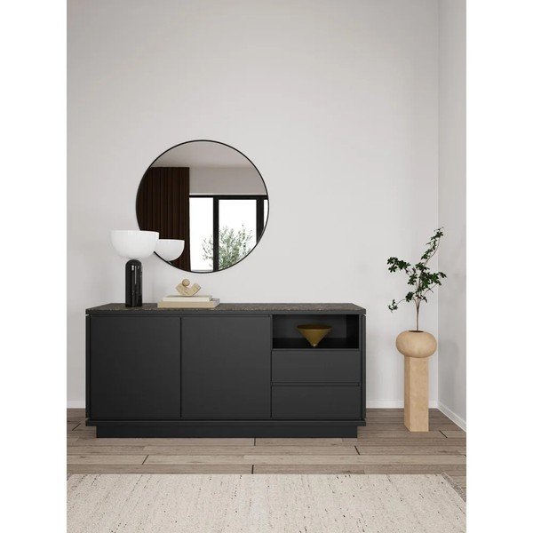 Must MDF-ist kummut 160x75x40 cm Tribeca - Actona-image-1