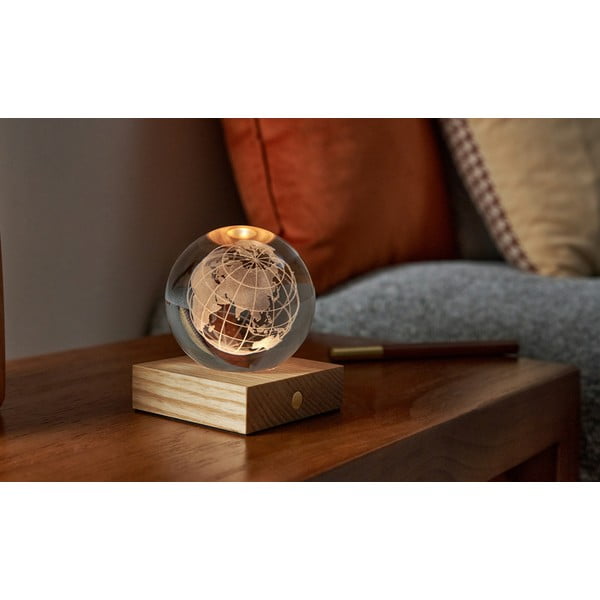 Tumepruun timmitav klaasist lambivari (kõrgus 12 cm) Amber - Gingko-image-4