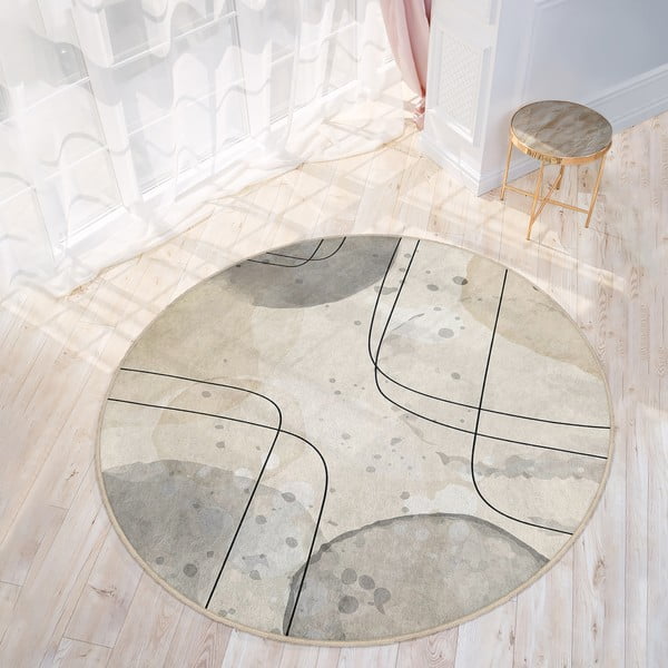 Beež pestav ümmargune vaip ø 150 cm Simple Lines - Mila Home-image-3