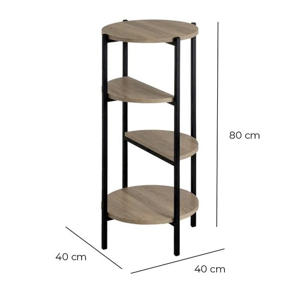 Must-tammespooniga riiul 40x80 cm - Casa Selección-image-4