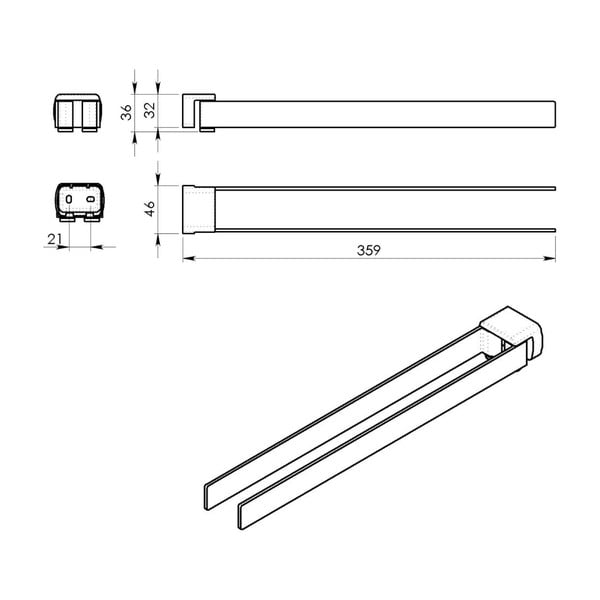 Kuldne metallist seinale paigaldatav rätikuhoidja Gedy Pirenei - Sapho-image-1