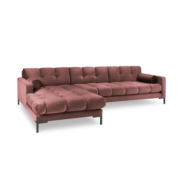 Roosa sametne nurgadiivan , vasakpoolne nurk Bali - Cosmopolitan Design-image-2