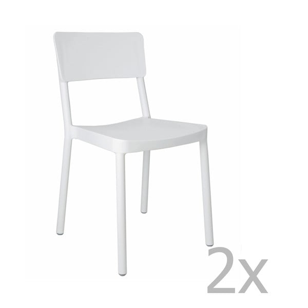 Sada 2 bílých zahradních židlí Resol Lisboa