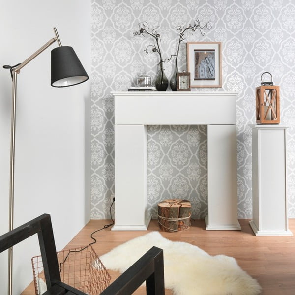 Bílá dekorativní krbová římsa s úložným prostorem 13Casa Fireplace-image-1
