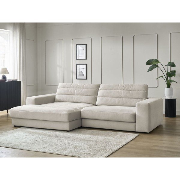 Beež sametist nurgadiivan (vasak nurk/diivanvoodiga) Sierra - Bobochic Paris-image-1