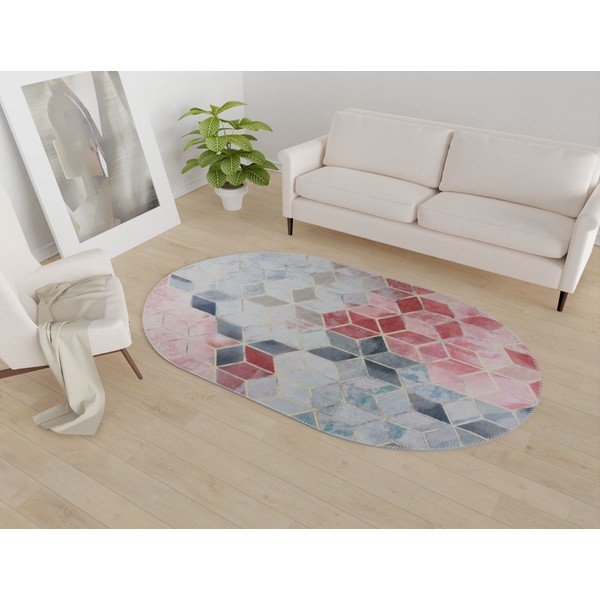 Roosa ja helehall pestav vaip 120x180 cm - Vitaus-image-1