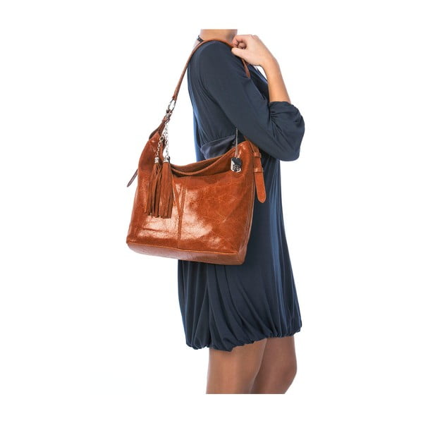 Kožená kabelka Hobo Tan-image-4