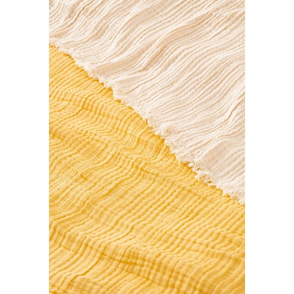 Kollane musliinist voodikate kaheinimesevoodile 230x250 cm - Mijolnir-image-1