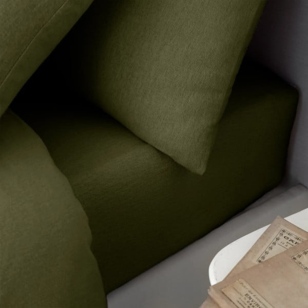 Khaki värvi flanell-lina 135x190 cm Brushed - Catherine Lansfield-image-1