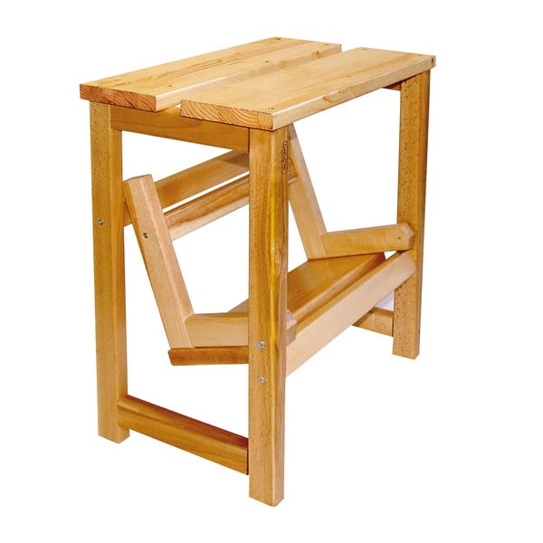 Skládací stolička z bukového dřeva Valdomo Sgabellone Natural