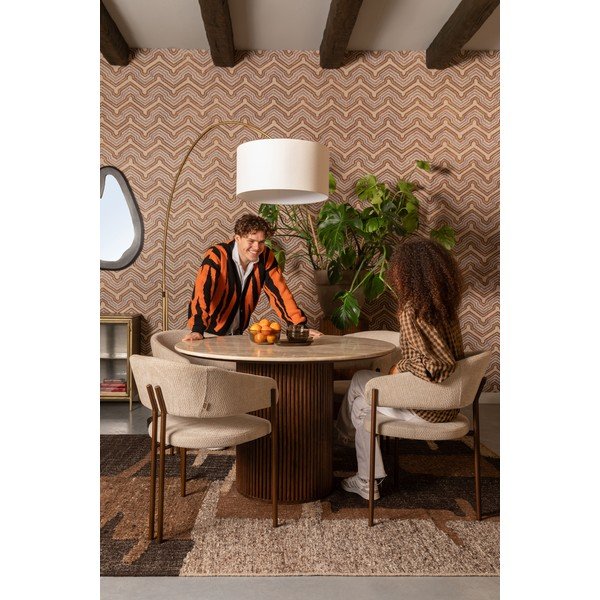 Ümmargune söögilaud kivist pealispinnaga ø 115 cm Arda - Dutchbone-image-1