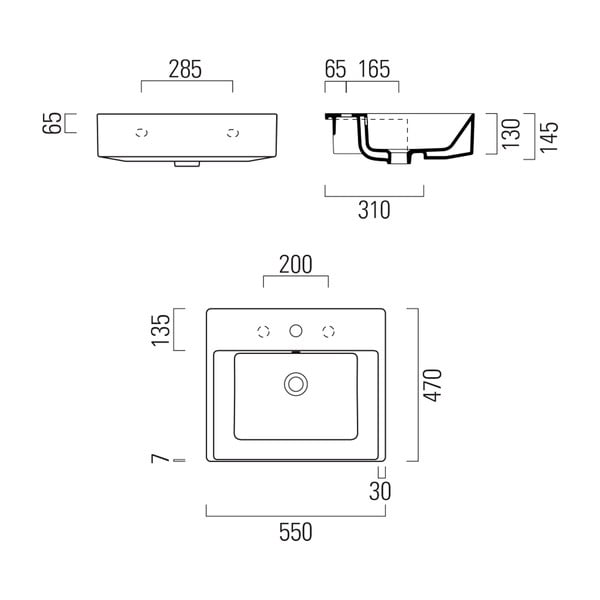 Valge keraamiline valamu 55x47 cm Kube X - Sapho-image-2