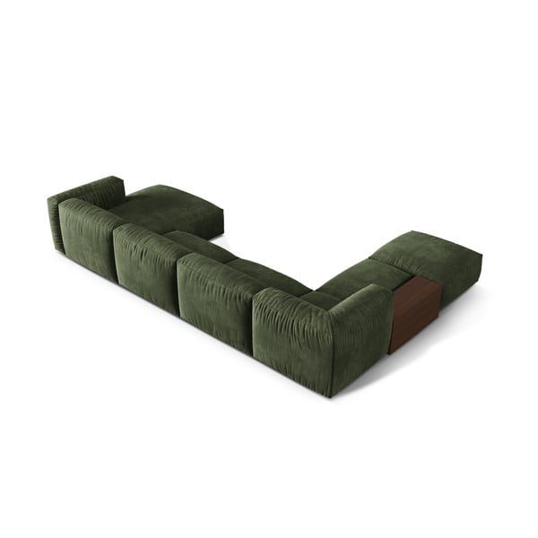 Roheline bukleekangast modulaarne nurgadiivan (vasak nurk/"U") Martina - Micadoni Home-image-2