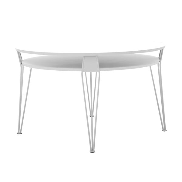 Bílý konferenční stolek s bílými nohami RGE Ester, ⌀ 88 cm