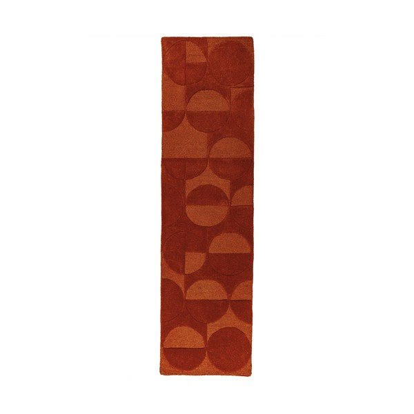 Käsitsi kootud villane vaip terrakota värvi 60x230 cm Gigi - Flair Rugs