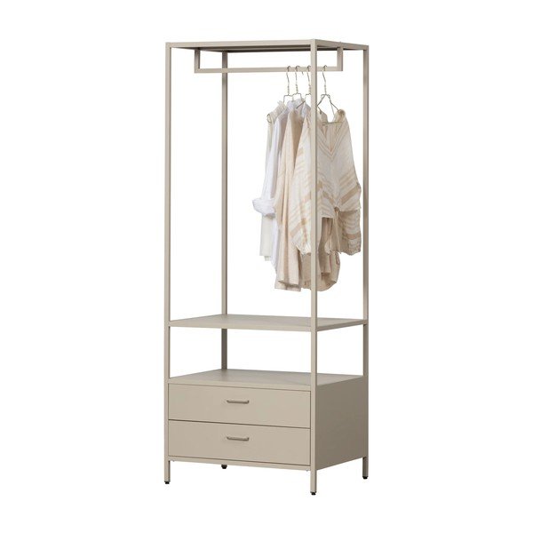 Beež avatud metallist riidekapp 70x185x54 cm Ferris - WOOOD