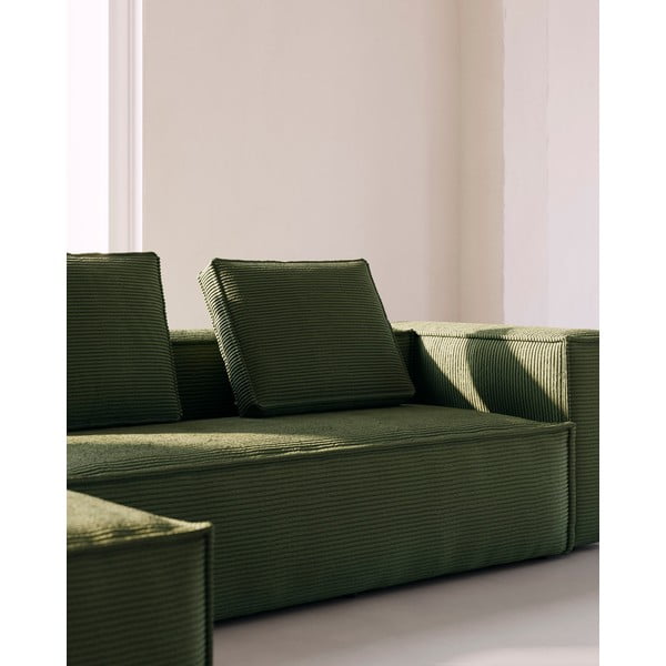 Roheline velvetist diivanipadi Blok - Kave Home-image-1