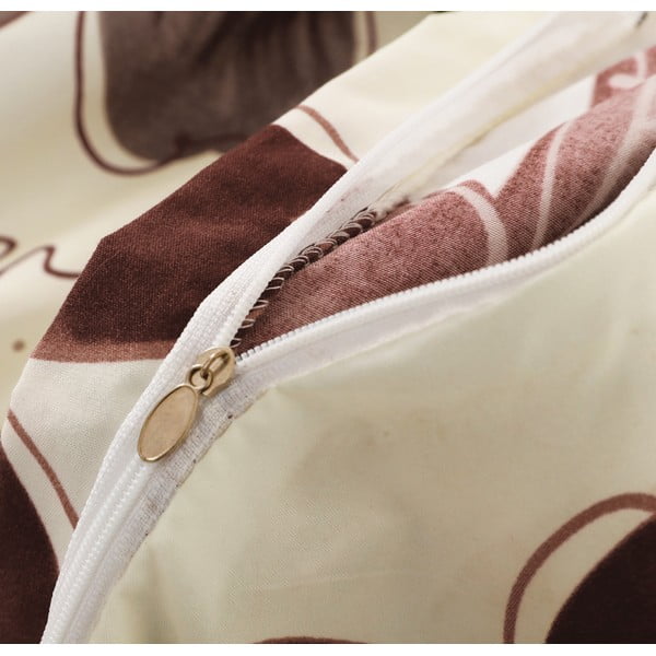 Pruun/kreemjas mikrosatiinist üheinimesevoodipesu 140x200 cm 6 tk komplektis Scarlet - My House-image-1