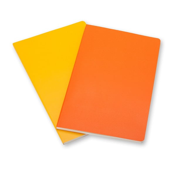 Sada 2 notesů Moleskine Orange, linkované 6,5x10,5 cm