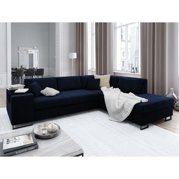 Sinine sametne nurgadiivan , paremas nurgas York - Cosmopolitan Design-image-1