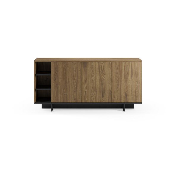 Must/naturaalne tammepuust kapp 170x80x40 cm Cequoia - Marckeric
