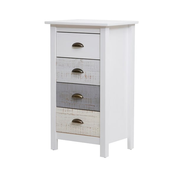 Kõrge valge ja hall 4 sahtliga kapp , 46 x 80 cm Romantica - Marckeric-image-3