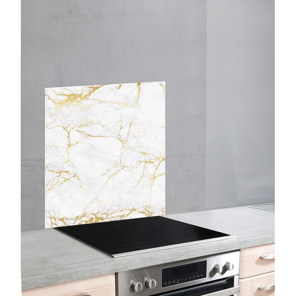 Klaasist seinakate pliidi äärde, valge-kuldne marmor, 70 x 60 cm Marble - Wenko