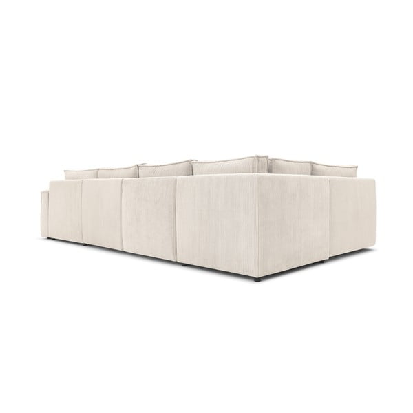 Kreem velvetist U-kujuline diivan, vasak nurk  Nihad modular - Bobochic Paris-image-4