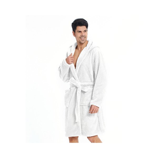 Bílý unisex župan z mikrovlákna DecoKing Sleepyhead, velikost M-image-2