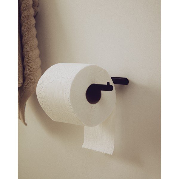 Must roostevabast terasest seinale kinnitatav WC-paberi hoidik Arely - Kave Home-image-1