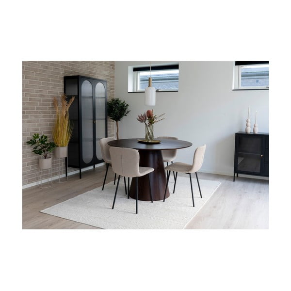 Ümmargune pähklipuu dekooriga söögilaud ø 120 cm Bolton – House Nordic-image-2