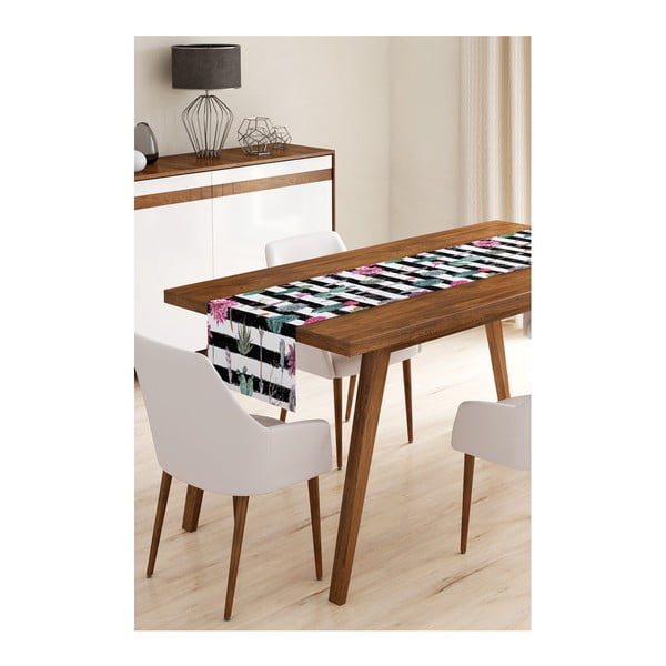 Běhoun na stůl z mikrovlákna Minimalist Cushion Covers Cactus Stripes, 45 x 145 cm