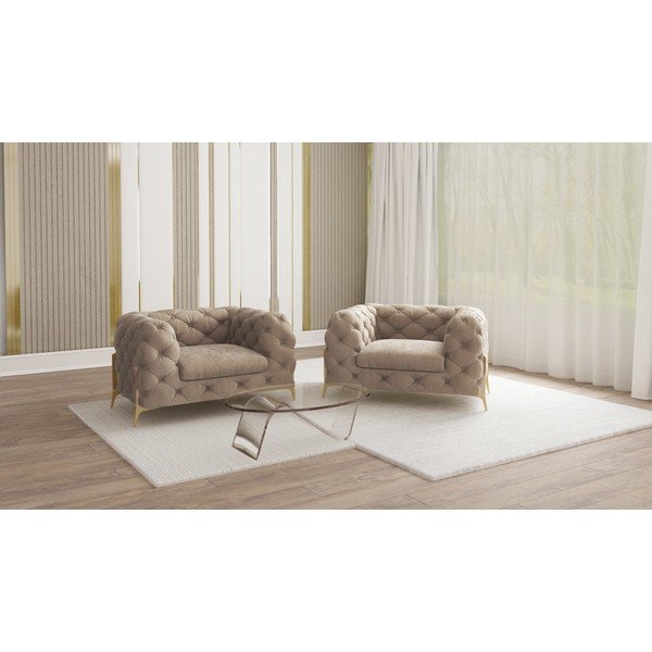 Hall-beež sametist tugitool Chelsea Bis – Ropez-image-1