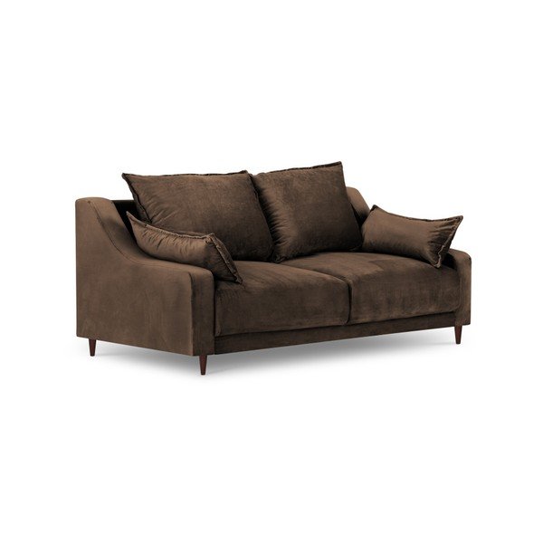 Hnědá sametová pohovka Mazzini Sofas Freesia, 150 cm-image-2